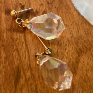 Elegant Crystal Drop earrings. Vintage pierced 
.